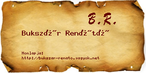 Bukszár Renátó névjegykártya